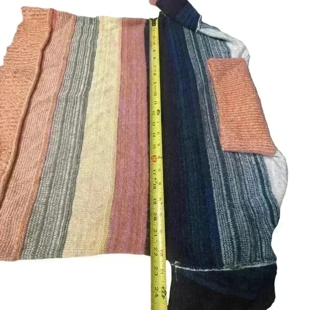 Caslon Chunky Stripe Cozy Lodge Turtleneck Sweater Preppy Y2K Sz L Fall Winter